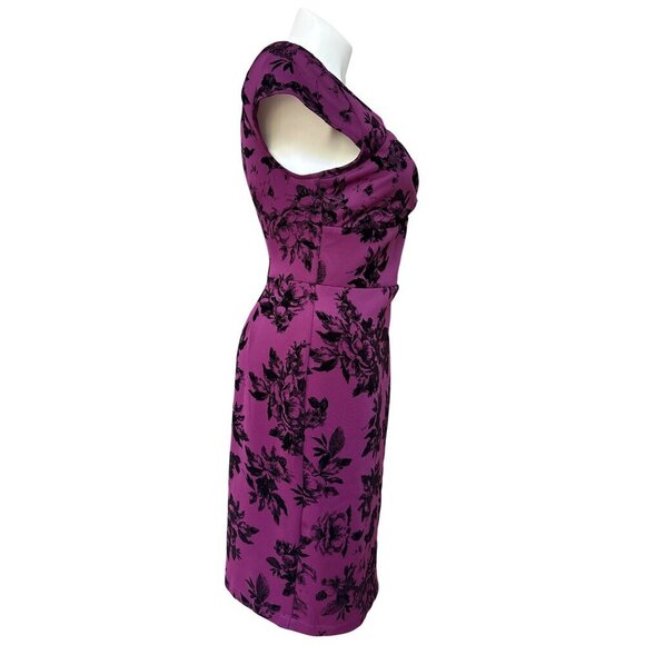 ModCloth Dear Fiery Cutout Dress, Amethyst Black Velvet Floral Women's Size XL - Picture 5 of 11